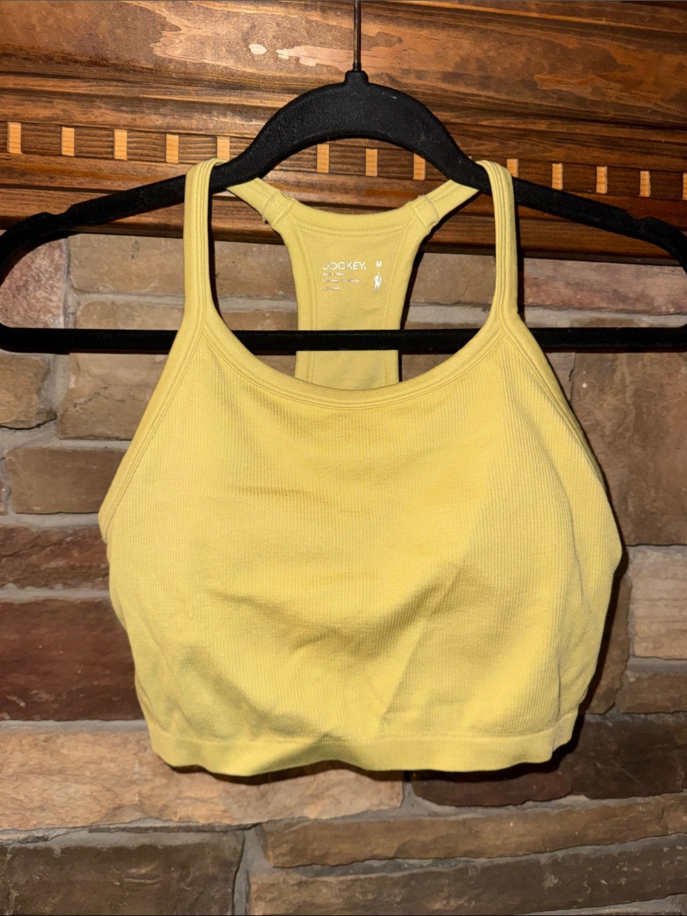 Jockey Yellow Ribbed Racerback Sports Bra